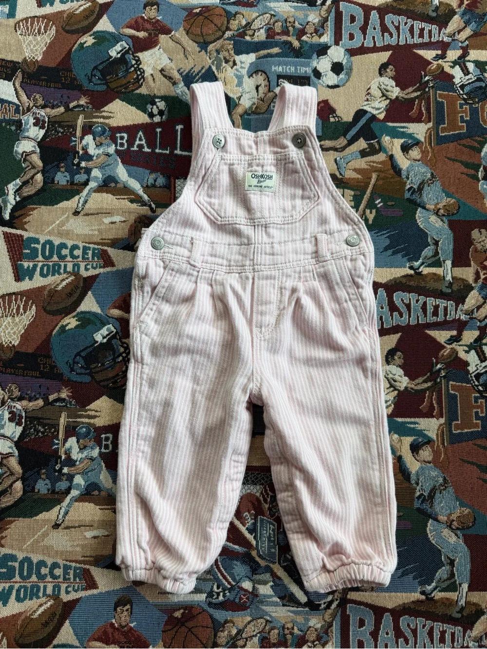 Little Girls OshKosh B’gosh Pink Striped Overalls